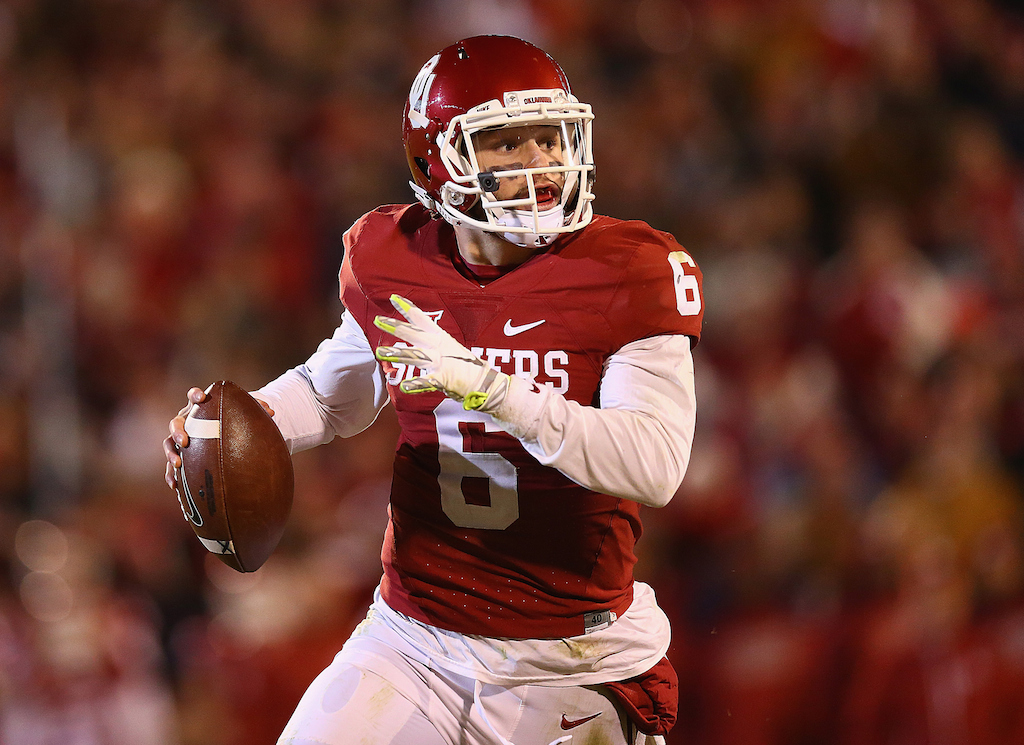 Baker Mayfield looks to throw against TCU