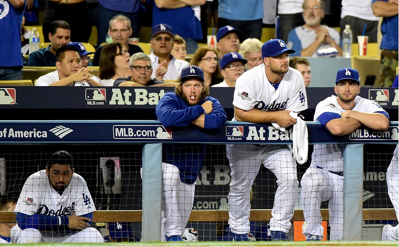 in game five of the National League Division Series at Dodger Stadium on October 15, 2015 in Los Angeles, California.
