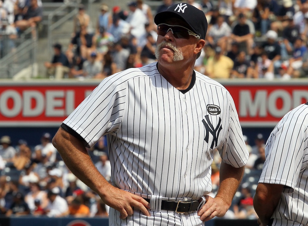 Rich 'Goose' Gossage looks on during the New York Yankees 64th Old-Timer's Day