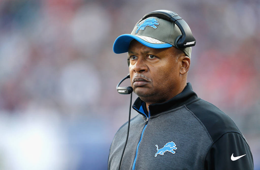 Detroit Lions head coach Jim Caldwell looks on during a game.