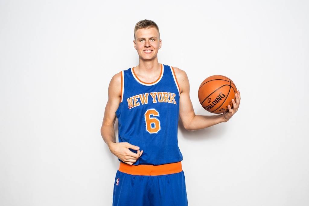 Kristaps Porzingis smiles for the camera