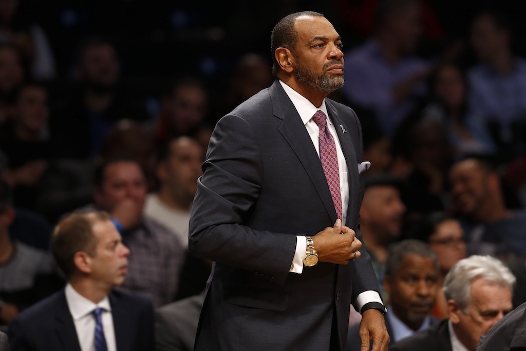 Nets coach Lionel Hollins looks on during a game against the Bulls
