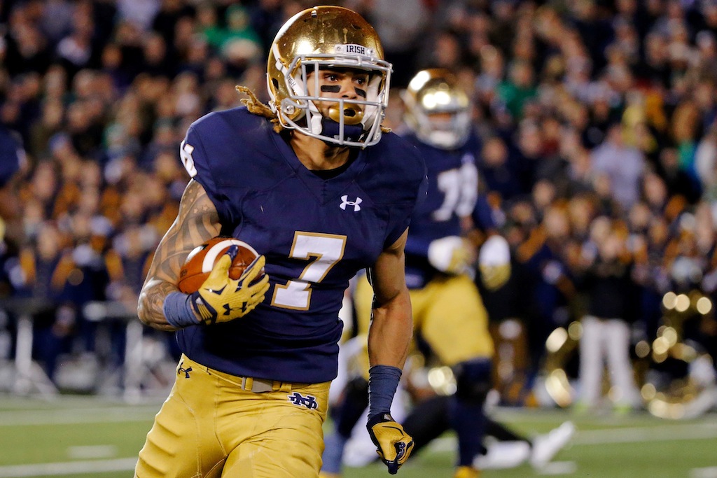 Notre Dame's Will Fuller rushes with the ball
