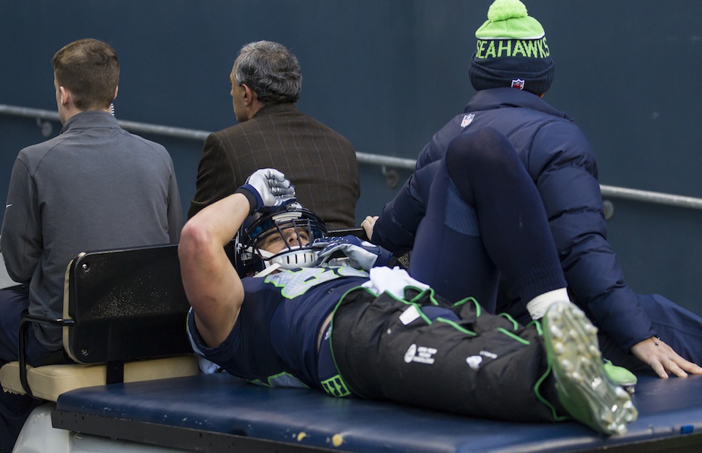 Jimmy Graham is carted off the field