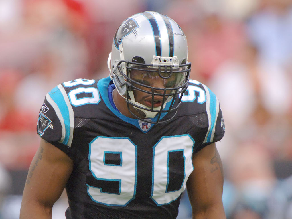 Julius Peppers gets set for a play against the Bucs