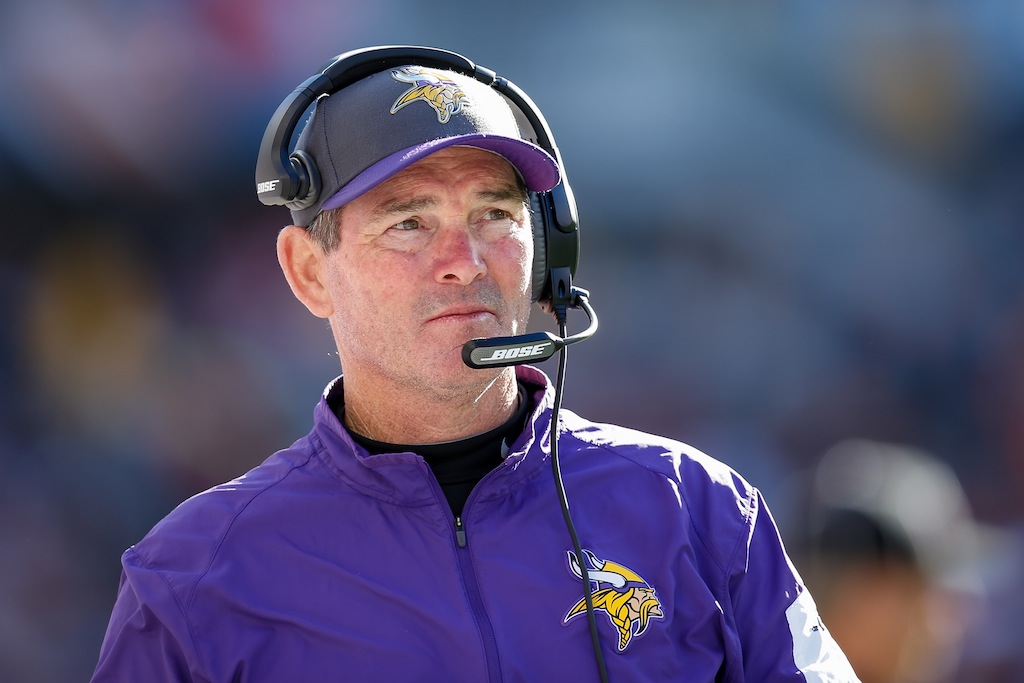 Mike Zimmer coaches the Vikings