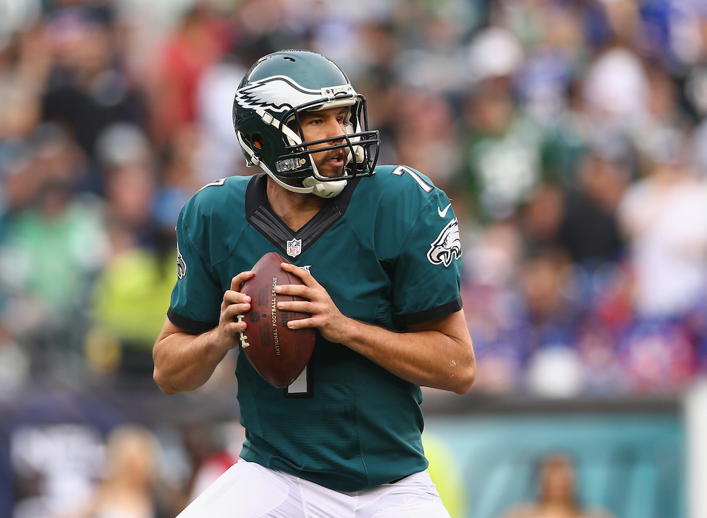 Sam Bradford looks to throw against the Buffalo Bills