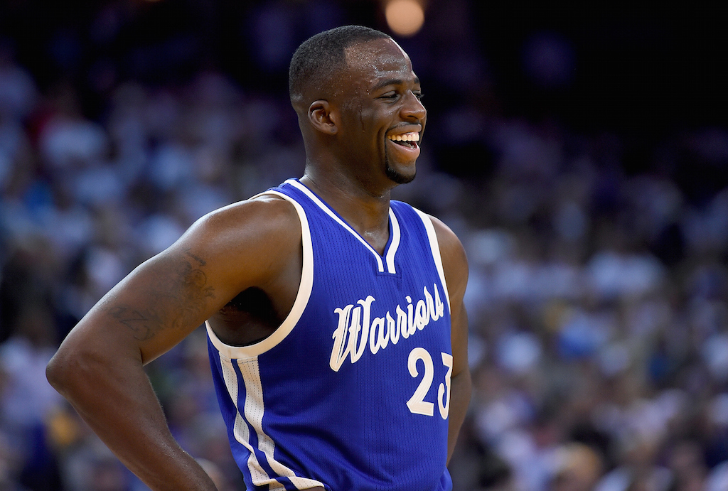 Draymond Green smiles in a game against the Cavs