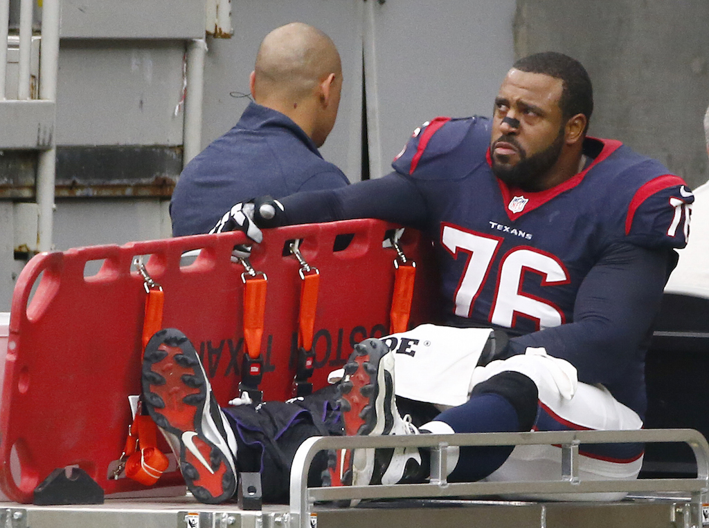 Duane Brown is carted off the field
