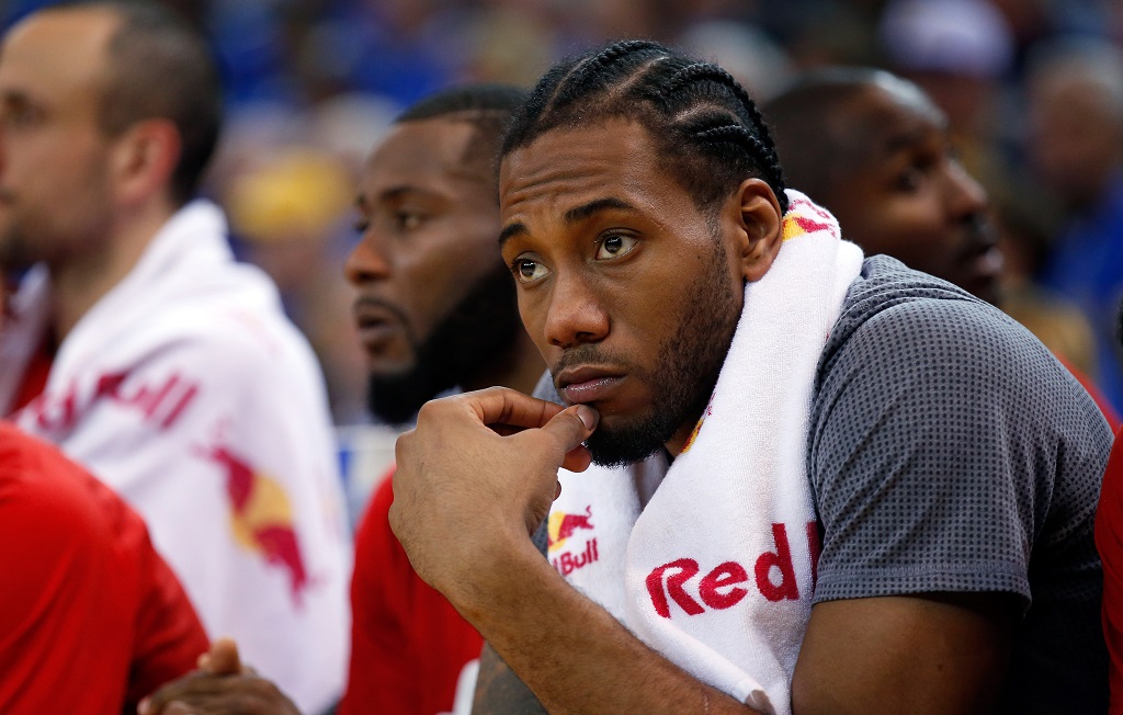 Kawhi Leonard reflects on the San Antonio Loss at ORACLE Arena on January 25, 2016 in Oakland, California