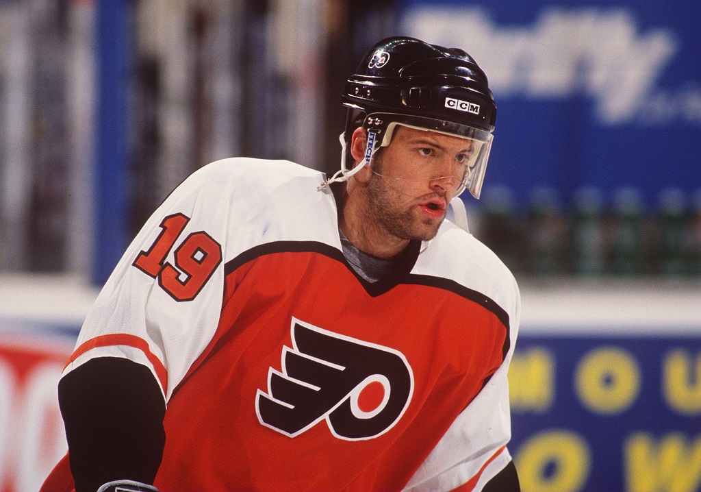 23 APR 1995: A PORTRAIT OF MIKAEL RENBERG OF THE PHILADELPHIA FLYERS DURING THEIR 4-2 LOSS TO THE BUFFALO SABRES AT THE MEMORIAL AUDITORIUM IN BUFFALO, NEW YORK.