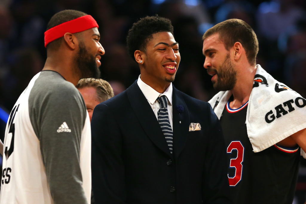 Cousins, Davis, and Gasol chat at the 2015 NBA All-Star Game