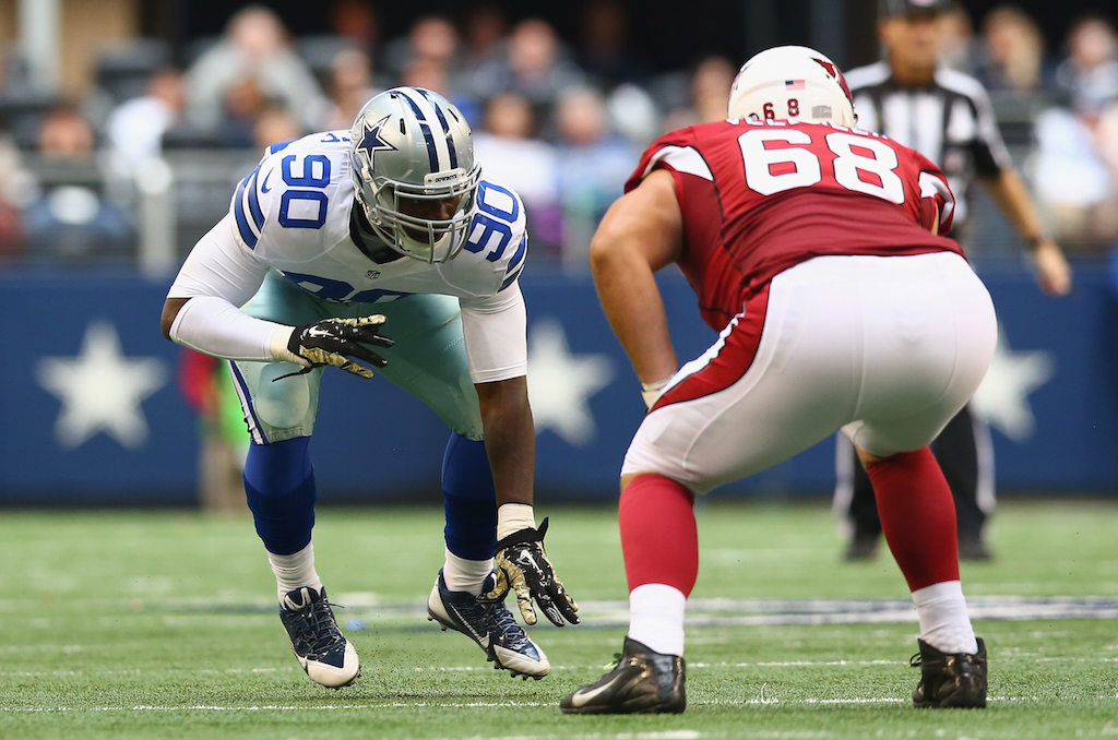DeMarcus Lawrence #90 of the Dallas Cowboys at AT&T Stadium (Ronald Martinez/Getty Images)