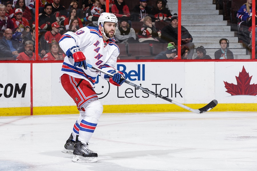 Keith Yandle of the New York Rangers skates against the Ottawa Senators.