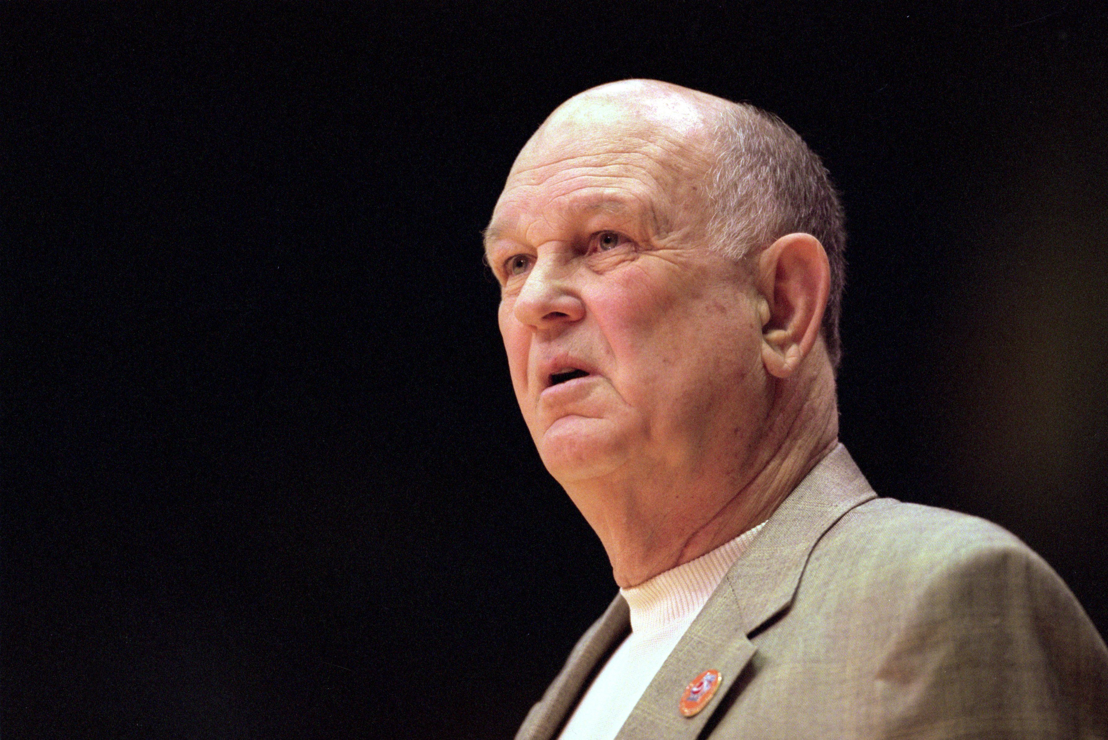 Lefty Driesell looks on critically.
