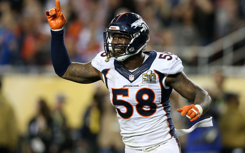 Von Miller motions that the Broncos are No. 1.