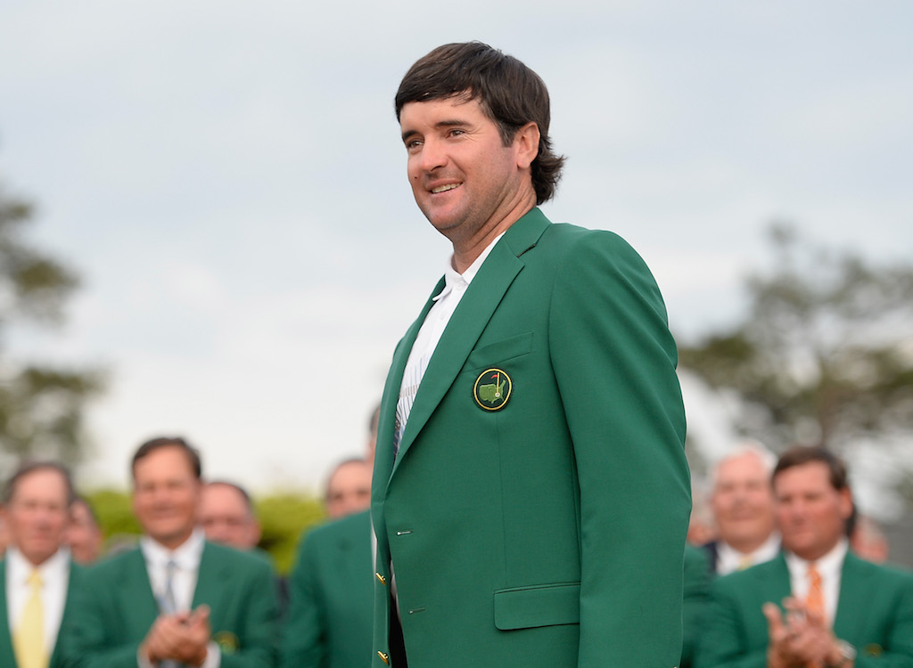 Bubba Watson during his green jacket ceremony at the 2014 Masters.Harry How/Getty Images