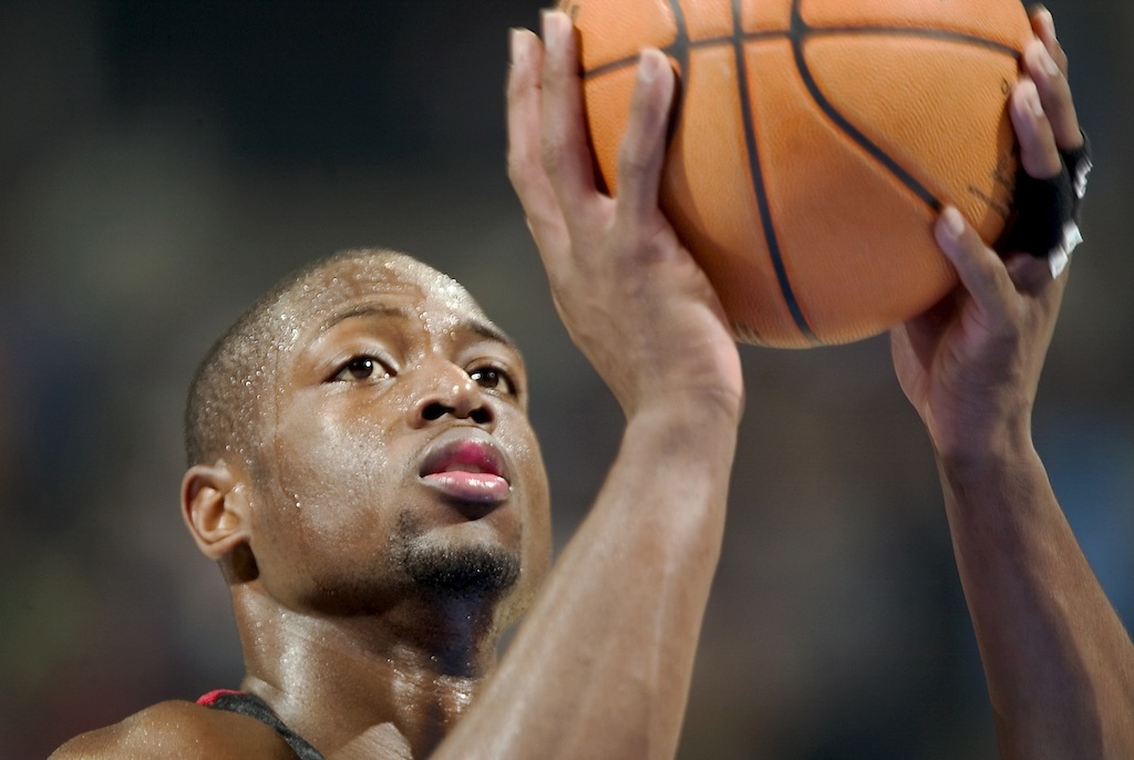 Dwyane Wade shoots a free throw.