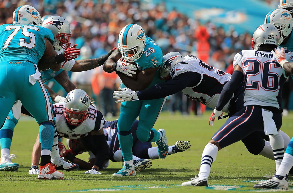 of the game at Sun Life Stadium on January 3, 2016 in Miami Gardens, Florida.