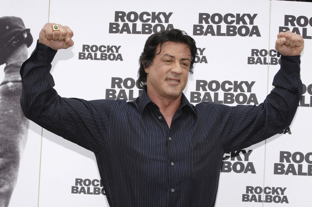 Sylvestor Stallone poses at "Rocky Balboa" premiere