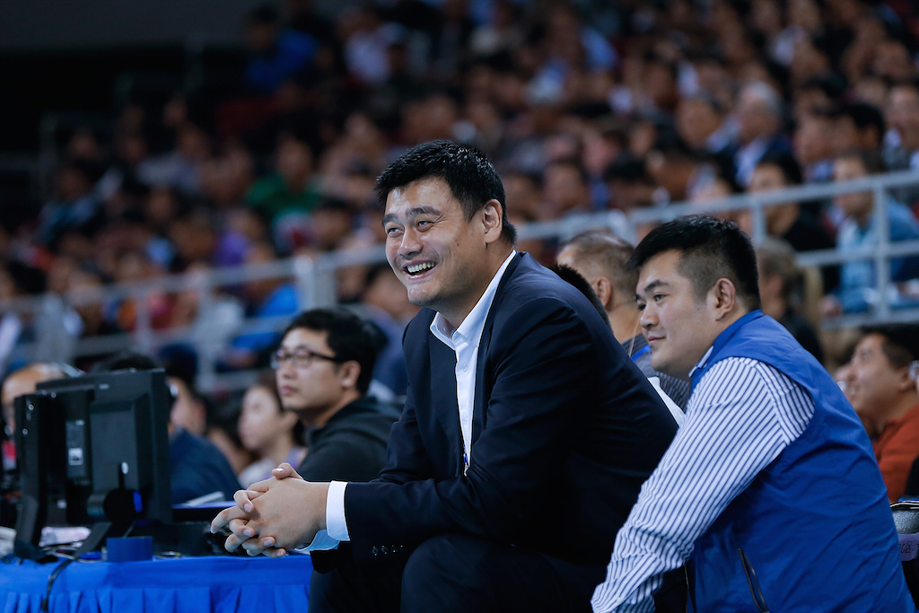 Yao Ming is all smiles.