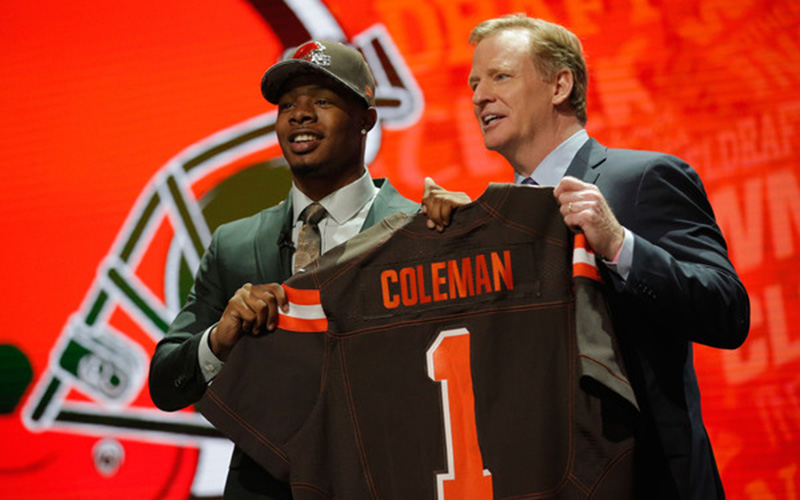 Baylor wide receiver Corey Coleman is drafted by the Cleveland Browns