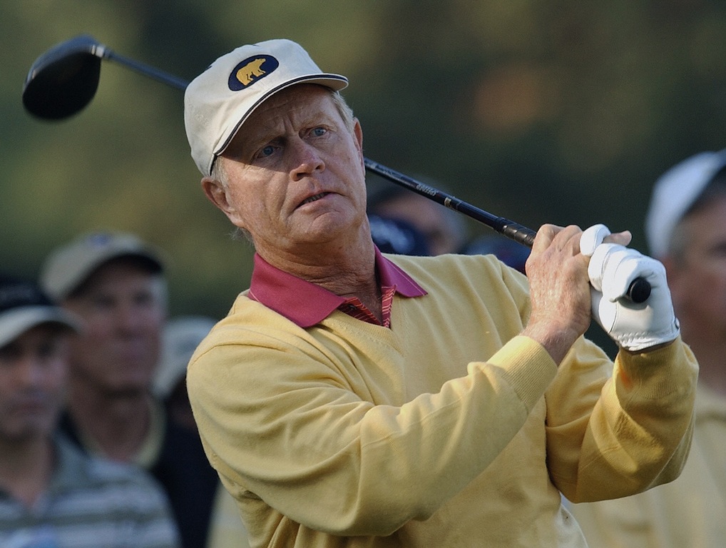 Jack Nicklaus hits his tee shot at The Masters