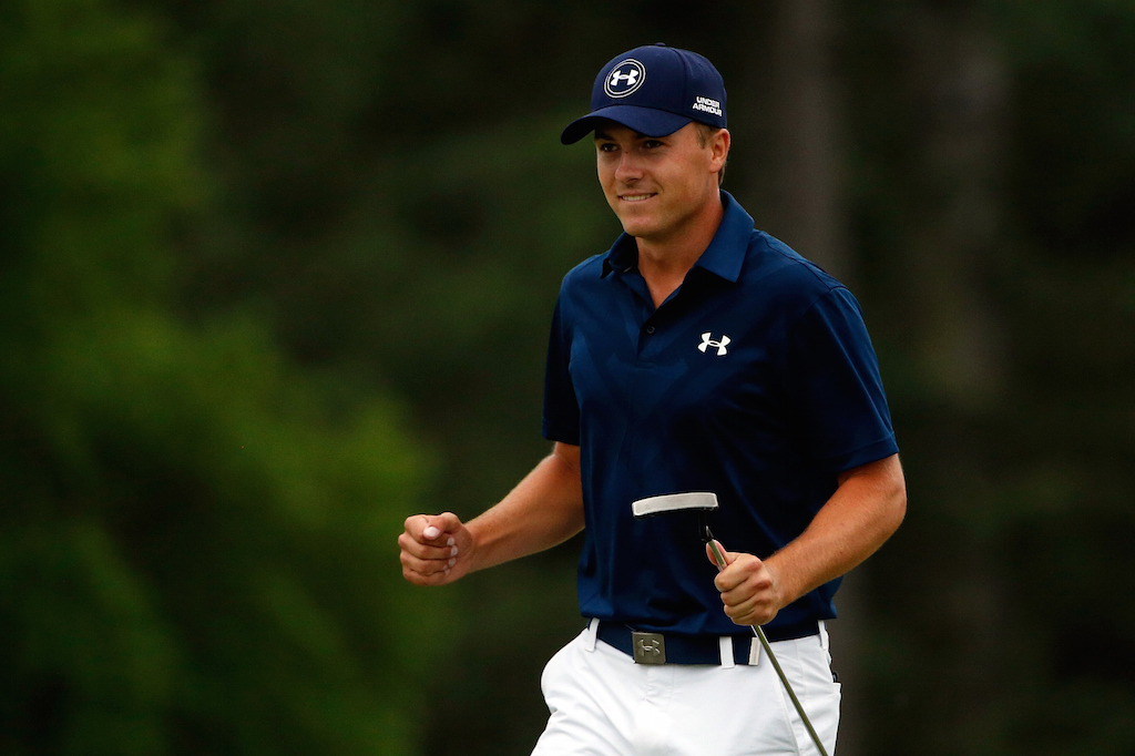 Ezra Shaw/Getty ImagesAUGUSTA, GA - APRIL 12: Jordan Spieth of the United States celebrates on the 18th green after his four-stroke victory at the 2015 Masters Tournament at Augusta National Golf Club on April 12, 2015 in Augusta, Georgia. (Photo by Ezra Shaw/Getty Images)