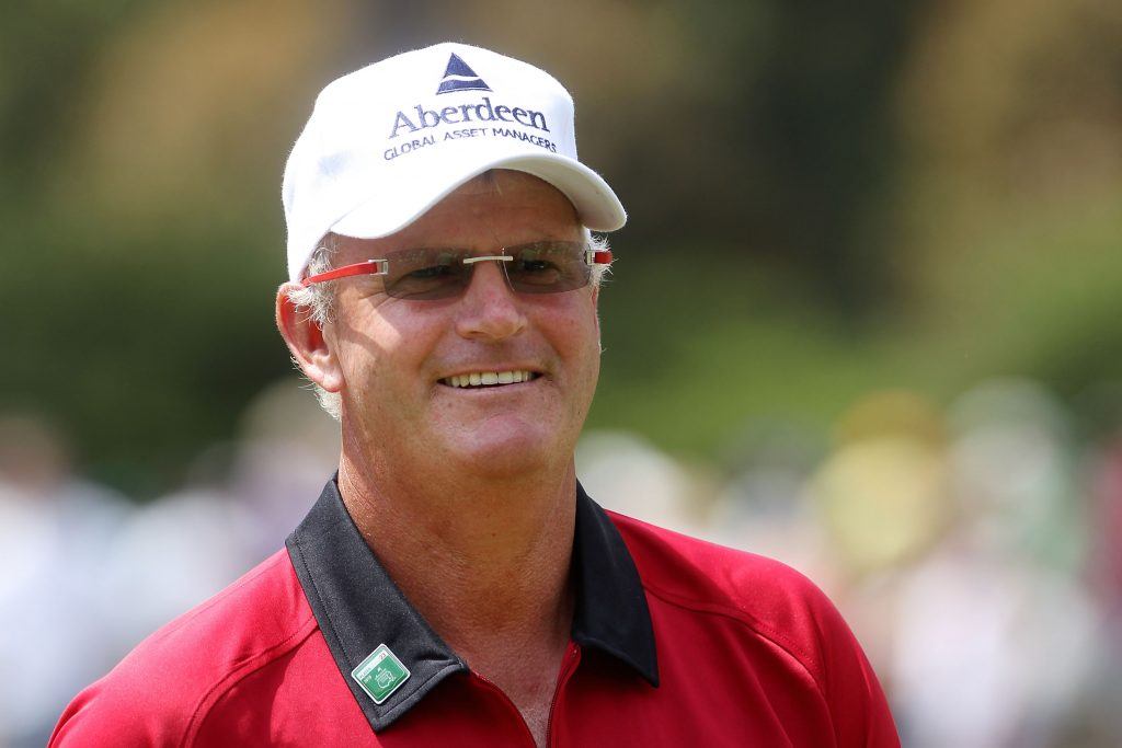 Sandy Lyle smiles on the course.