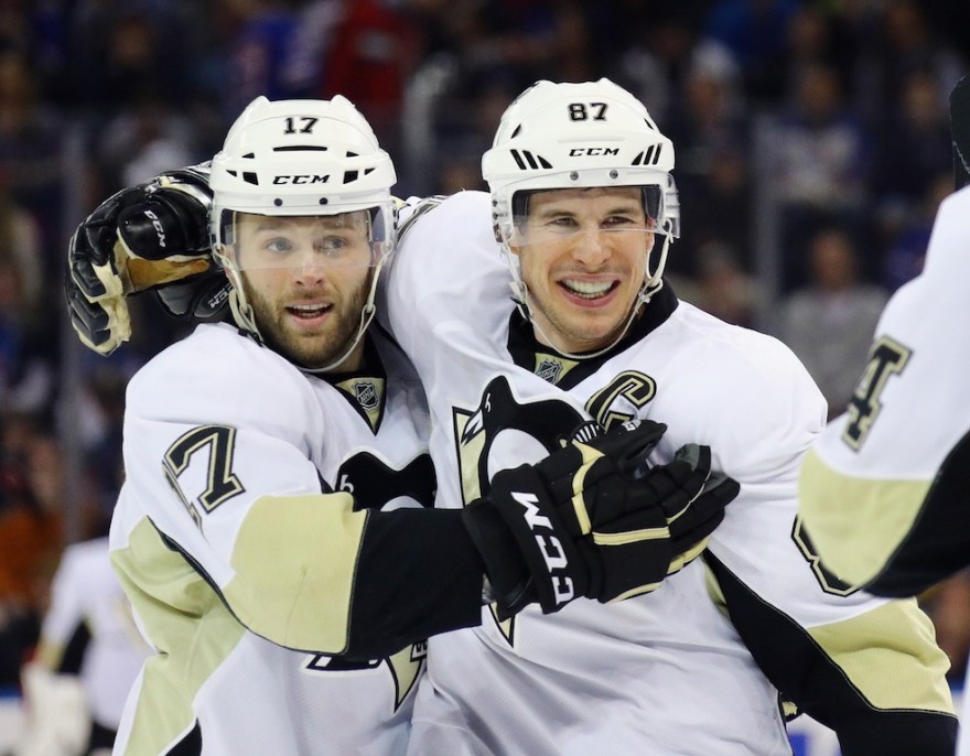 Pittsburgh's Sidney Crosby celebrates having one of the most expensive NHL contracts.