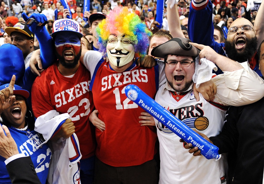 Philadelphia 76ers fans cheer