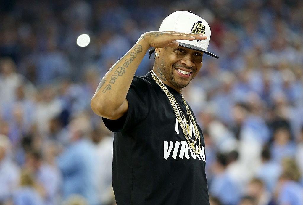 Allen Iverson poses on the court as the Naismith Memorial Basketball Hall Of Fame 2016.