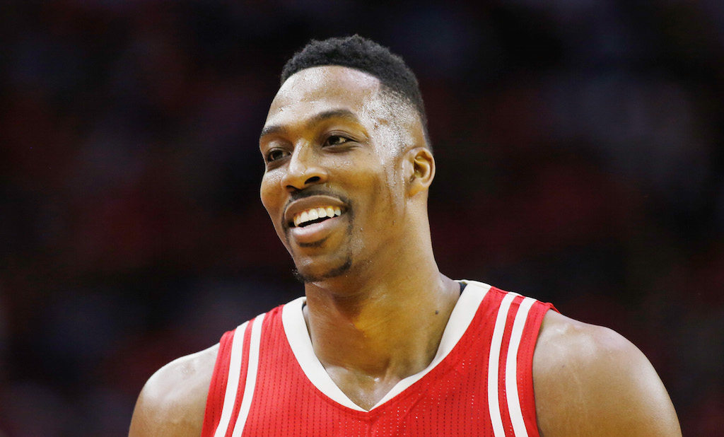 Dwight Howard walks off the floor during a game against the Spurs.