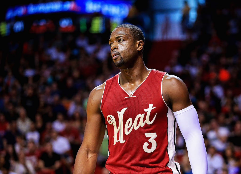 Dwyane Wade looks on during a game against the Pelicans. 