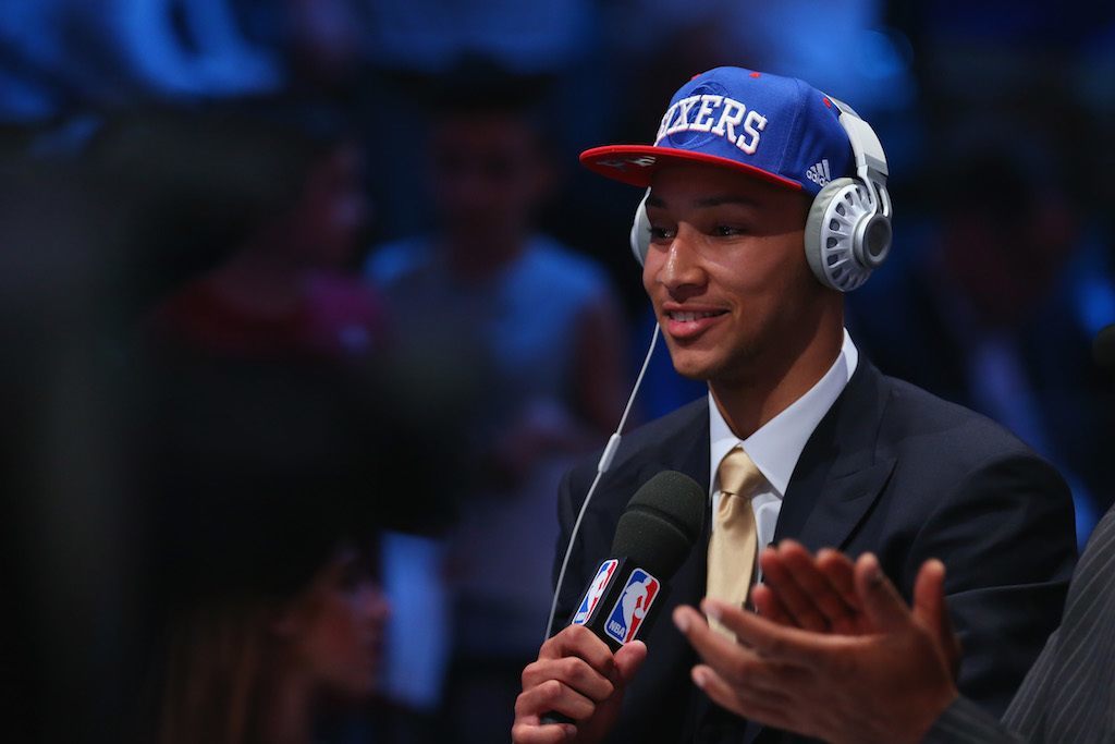 Ben Simmons is interviewed at the 2016 NBA Draft. | Mike Stobe/Getty Images