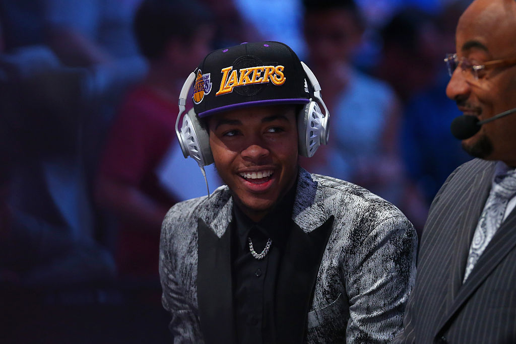Brandon Ingram is interviewed after being drafted second overall by the Los Angeles Lakers in the first round of the 2016 NBA Draft at the Barclays Center on June 23, 2016 in the Brooklyn borough of New York City. NOTE TO USER: User expressly acknowledges and agrees that, by downloading and or using this photograph, User is consenting to the terms and conditions of the Getty Images License Agreement. (Photo by Mike Stobe/Getty Images)
