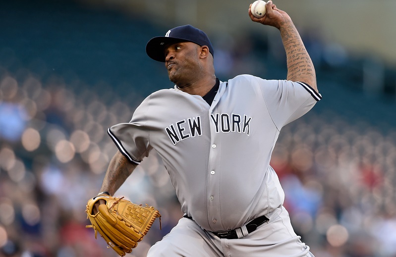 CC Sabathia of the New York Yankees delivers a pitch