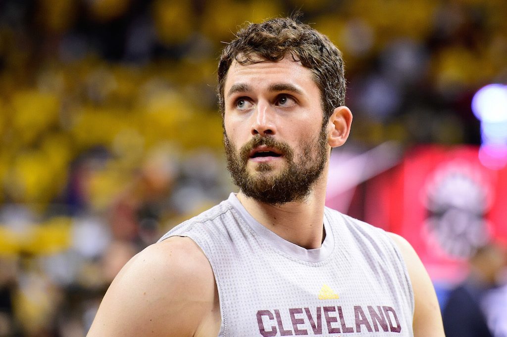 Kevin Love warms up during the Eastern Conference Finals