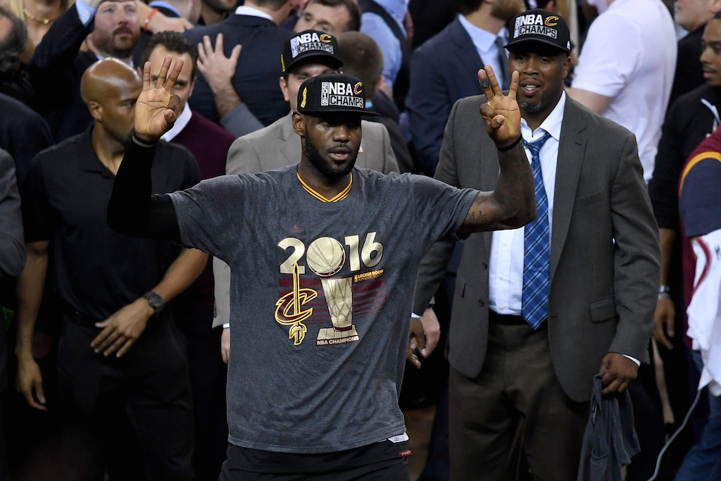 That's three titles for King James. | Thearon W. Henderson/Getty Images 