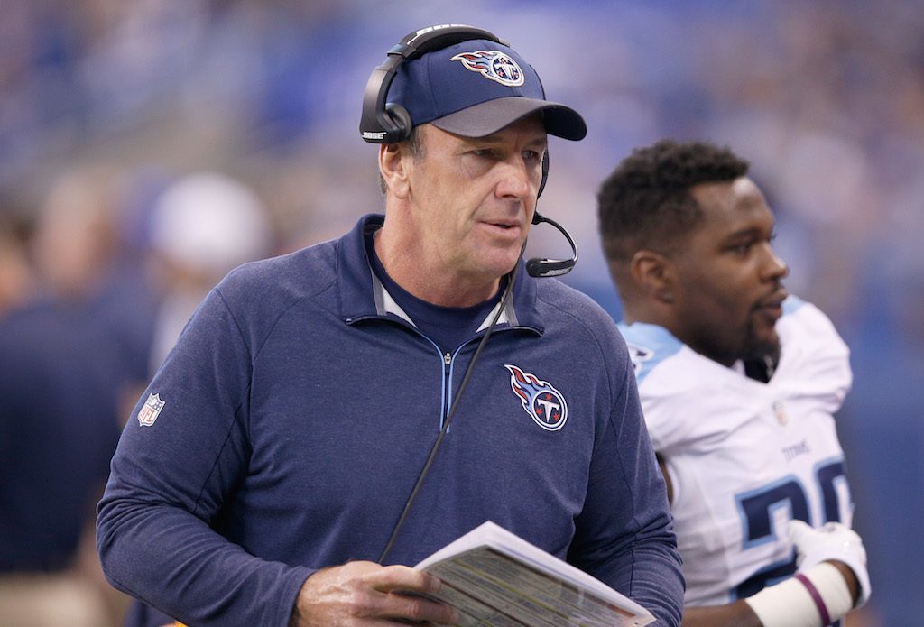 Titans coach Mike Mularkey watches the action. | Joe Robbins/Getty Images