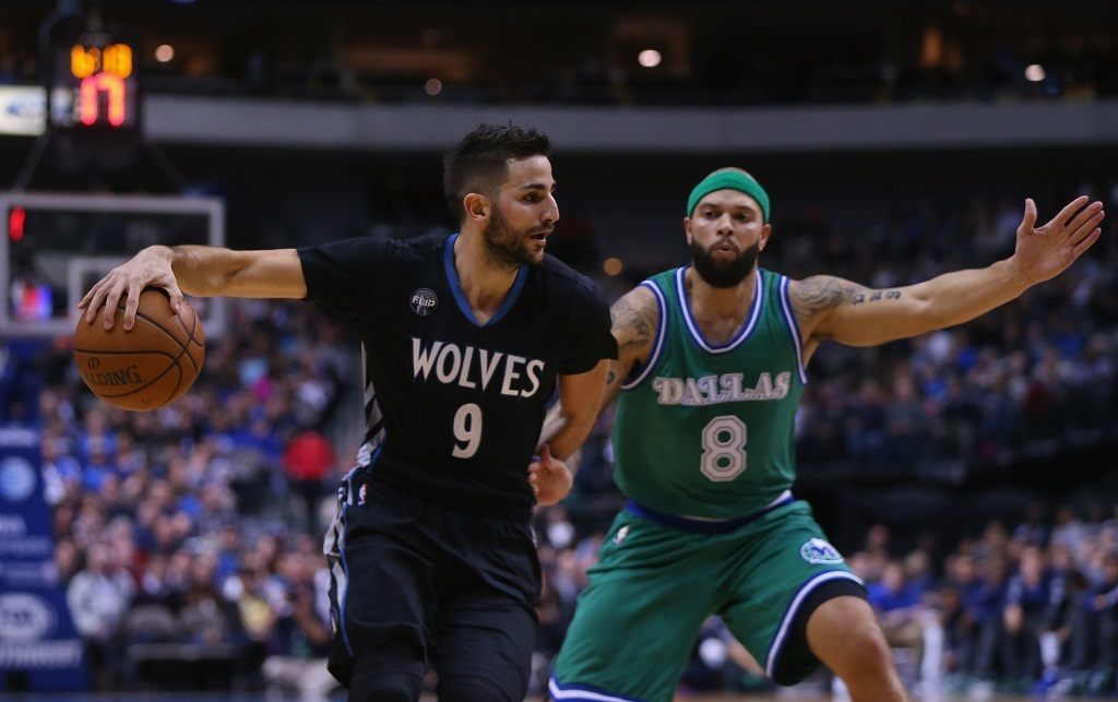 Ricky Rubio #9 looking to drop dimes. | Ronald Martinez/Getty Images