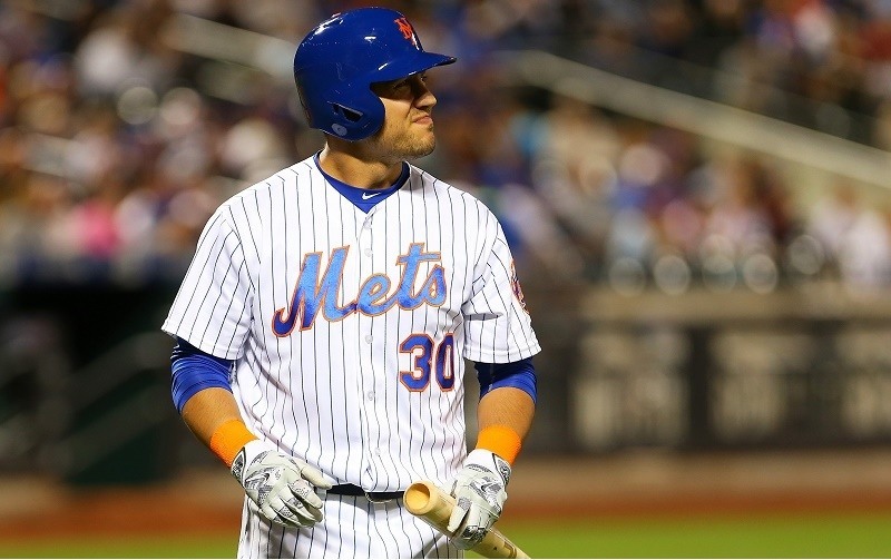 Michael Conforto walks up to the plate.