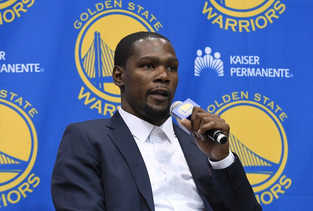 Kevin Durant talks about being a Warrior. | Thearon W. Henderson/Getty Images
