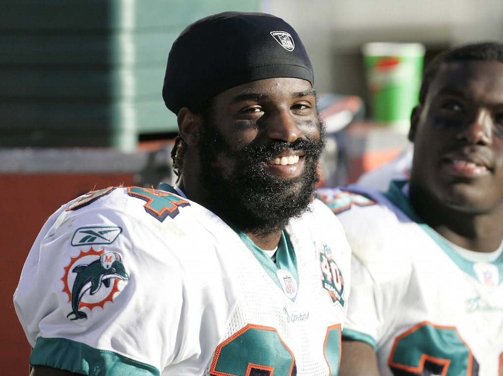 Ricky Williams looks HIGHly amused.