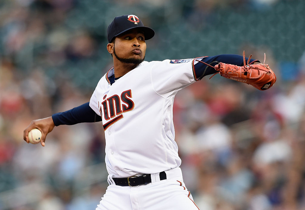 Ervin Santana of the Minnesota Twins delivers a pitch.