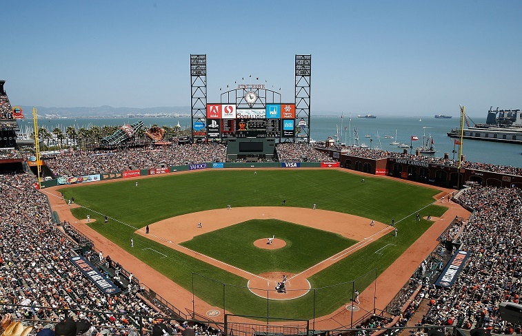A general view of AT&T Park in San Francisco, California