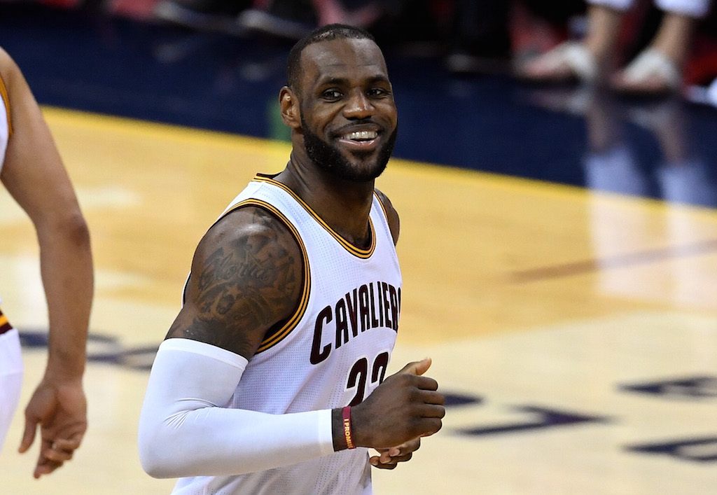 LeBron James is all smiles | Jason Miller/Getty Images