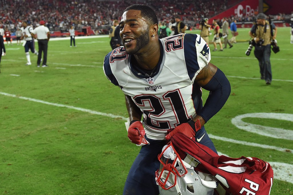 Cornerback Malcolm Butler #21 of the New England Patriots celebrates after the game against the Arizona Cardinals at University of Phoenix Stadium on September 11, 2016 in Glendale, Arizona. The New England Patriots won 23-21. (Photo by Ethan Miller/Getty Images)