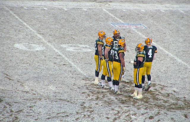 Brett Favre playing in the snow.