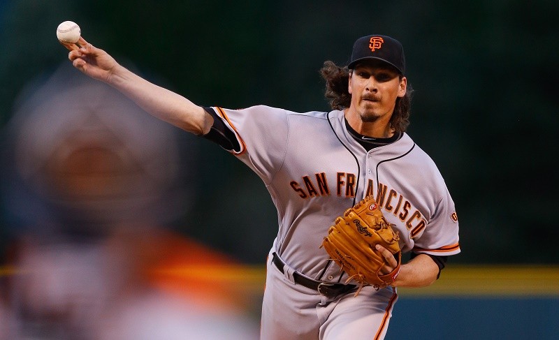 DENVER, CO - SEPTEMBER 6: Starting pitcher Jeff Samardzija #29 of the San Francisco Giants delivers to home plate during the first inning against the Colorado Rockies at Coors Field on September 6, 2016 in Denver, Colorado.